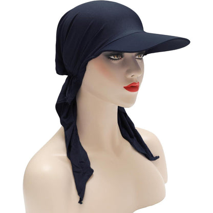 Damen Chemo Kopfbedeckung mit Krempe – Navy Blau