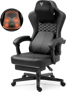 Gaming Stuhl mit Massage, Lendenwirbelstütze, Taschenfederkissen