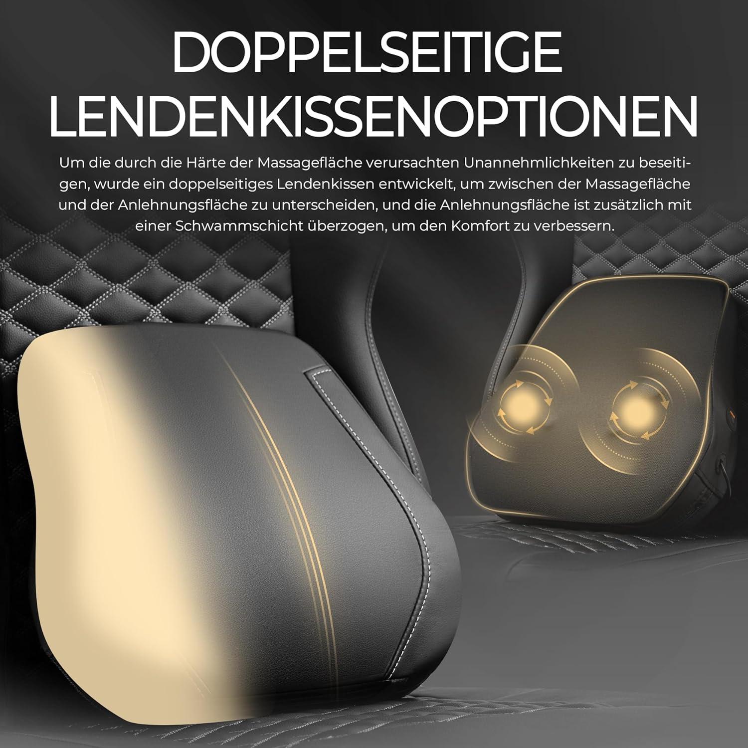 Gaming Stuhl mit Massage Lendenstütze und Fußstütze in Schwarz