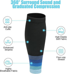 Kompressionsstrümpfe Wadenbandage 2 Stück blau für Sport