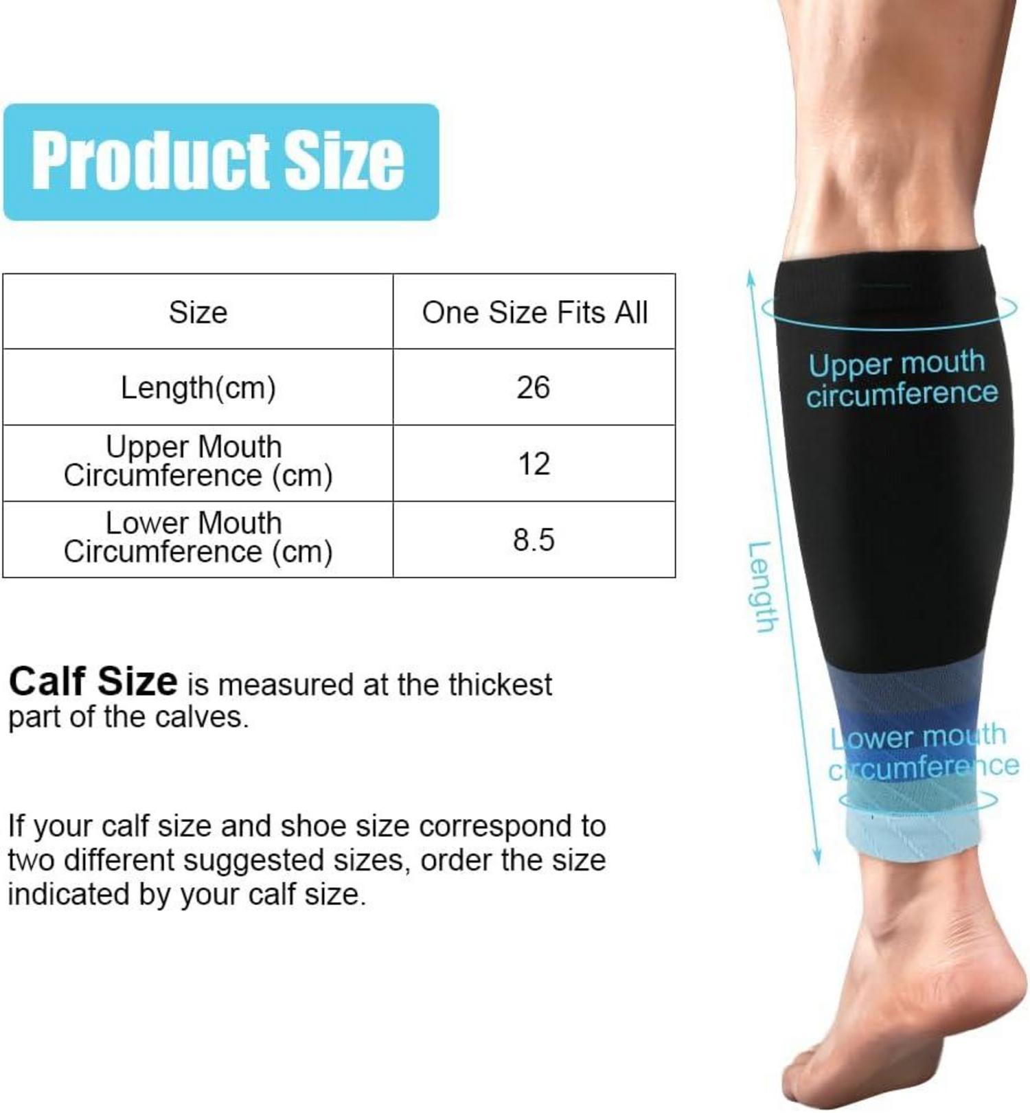Sport Kompressionsstrümpfe 2er Set Wadenbandage Blau Verlauf