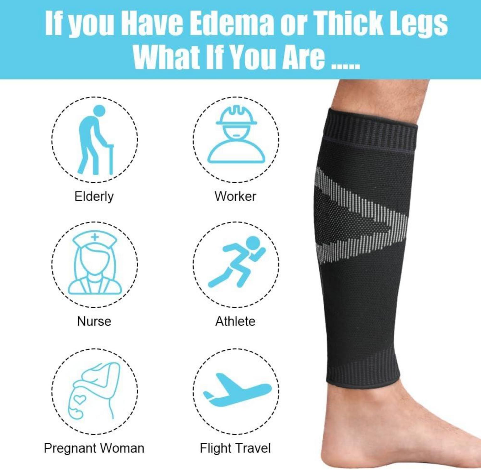 Kompression Wadenbandage 2 Stück Sport Stützstrümpfe Laufen 23-32mmHg