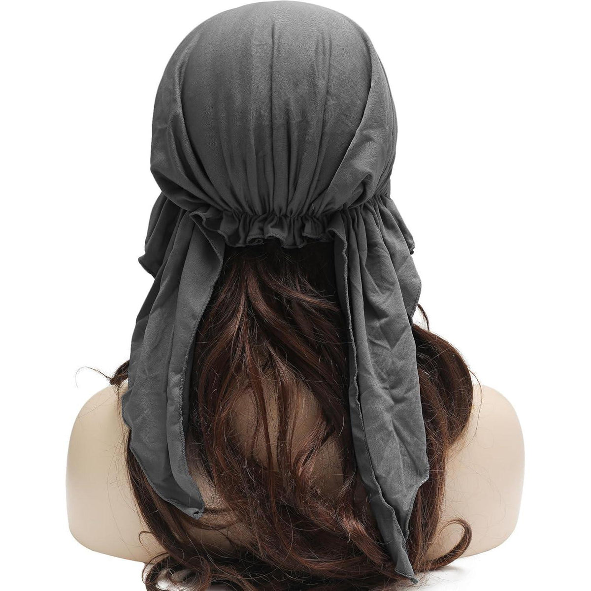 Damen Chemo Kopfbedeckung mit Krempe Grau | Bequeme Mütze für Haarausfall