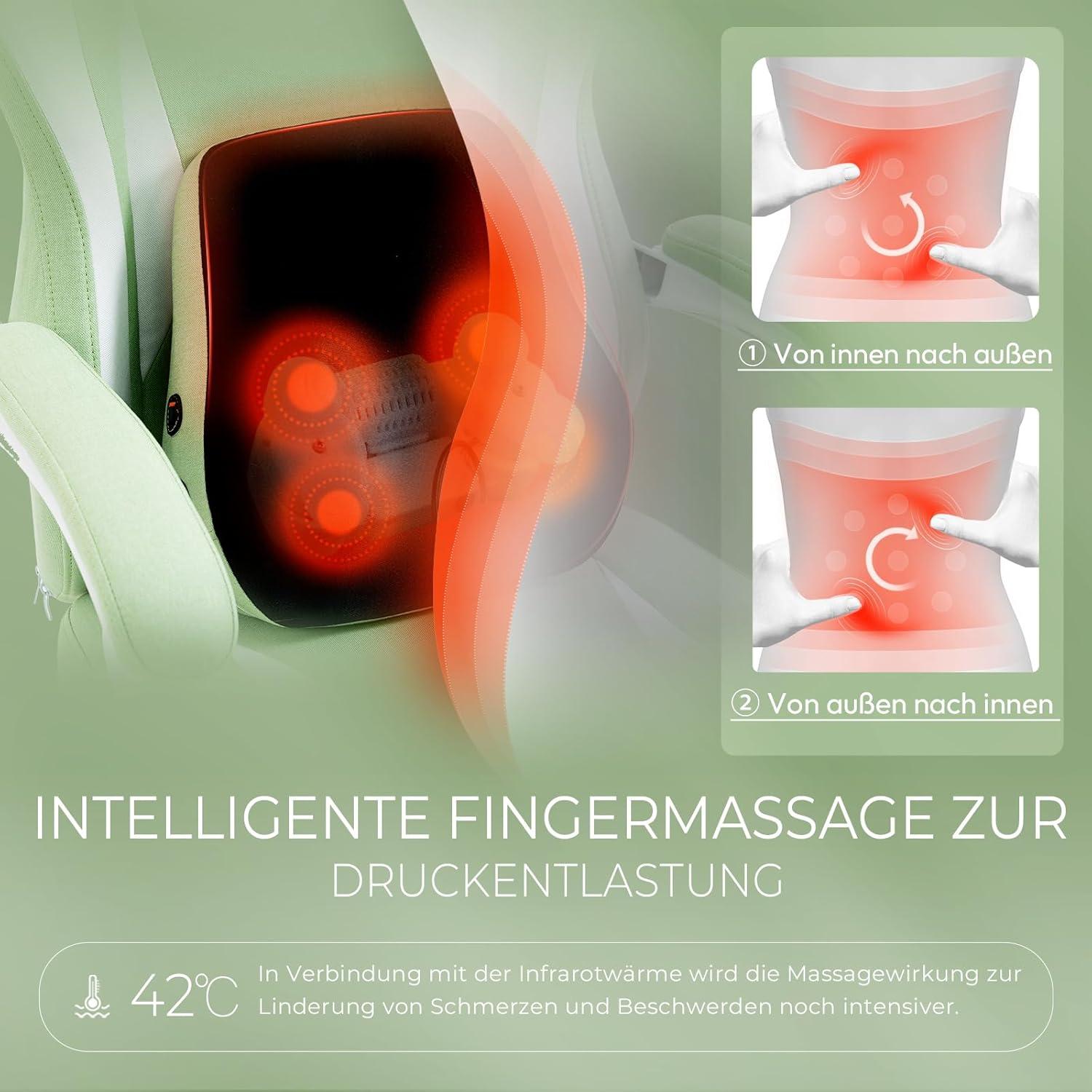 Vigosit Gaming Stuhl mit Heizung Massage Lendenstütze Fußstütze Grün