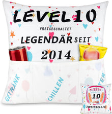 Kissenbezug Mädchen 10 Jahre Geburtstagsgeschenk mit Taschen