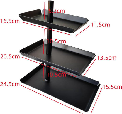 3-stufige Schwarz Metall Obst Etagere für Dessert & Obst