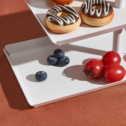 Schwarze Metall Obst Etagere - 3-stufige Servierplatte für Dessert & Gebäck