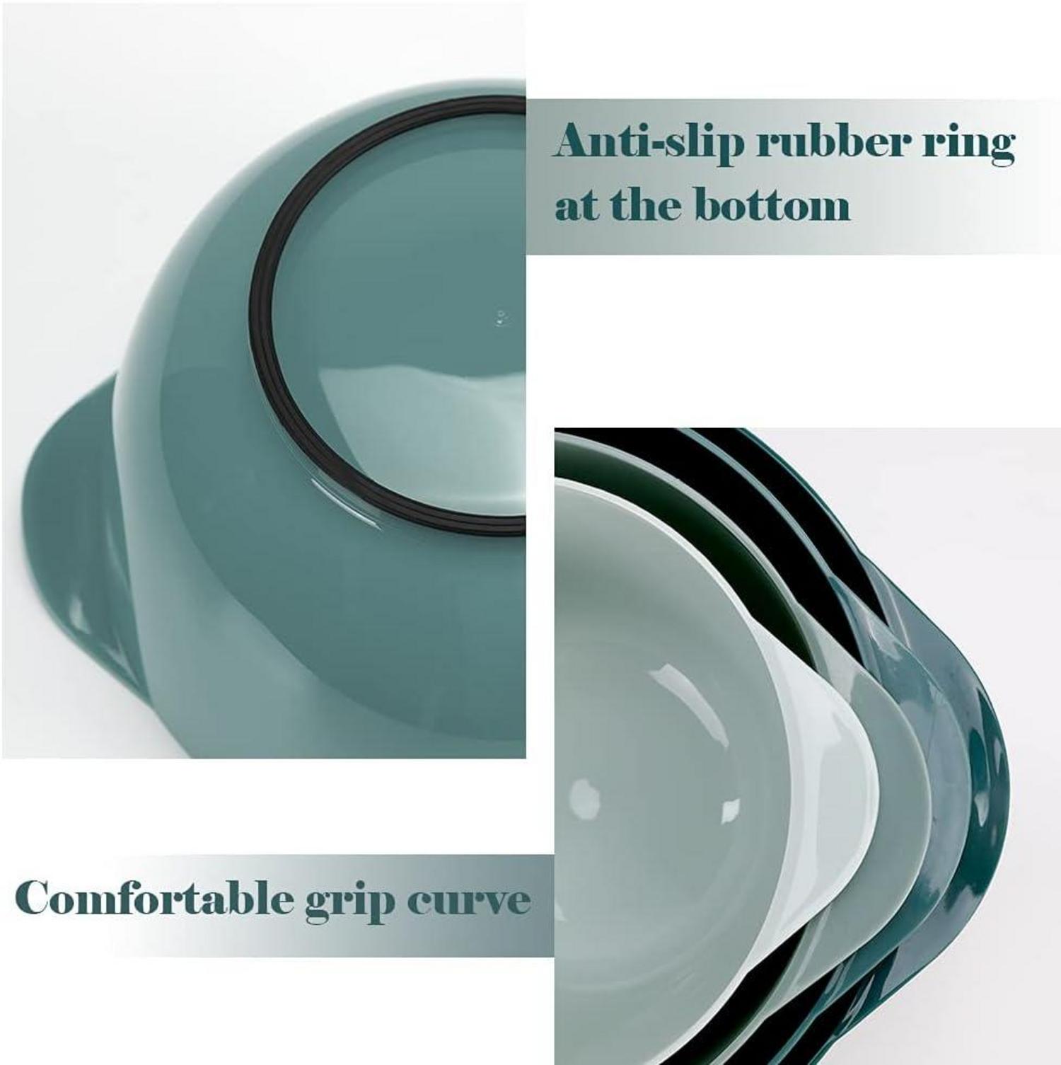 Mixing Bowl Set Grün Kunststoff 4-teilig rutschfest stapelbar
