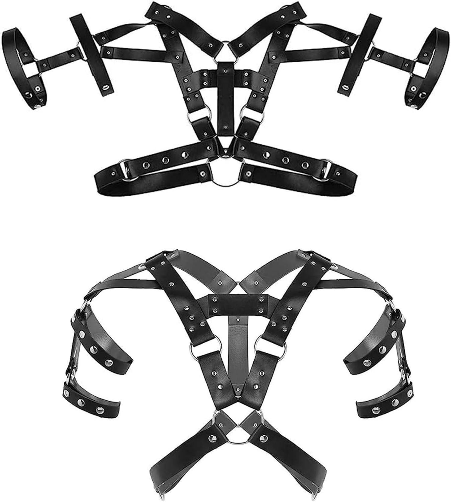 Männer Sexy Schwarz Leder Body Harness Brust Geschirr Gothic Fetisch