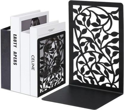 2er Set Schwarze Metall Buchstütze Bücherhalter Regal Bücherständer