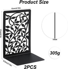 Buchstütze Metall schwarz, stabile Bookends für Regal