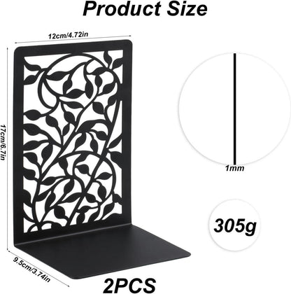 Buchstütze Metall schwarz, stabile Bookends für Regal