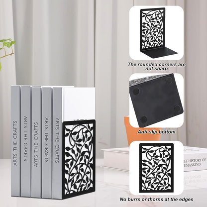2er Set Schwarze Metall Buchstütze Bücherhalter Regal Bücherständer