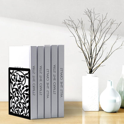 Buchstützen Metall schwarz, Book Holder für Regal, Bücherständer