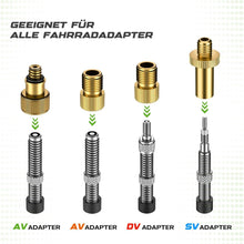 Fahrradventil Adapter Set mit Luftpumpe und Kugelnadel