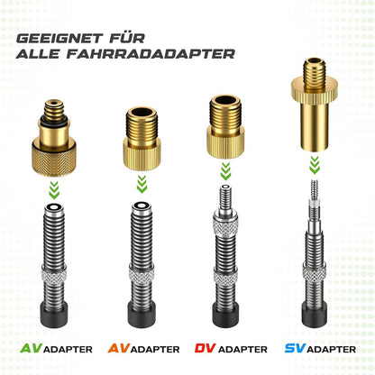 Fahrradventil Adapter Set mit Luftpumpe und Kugelnadel