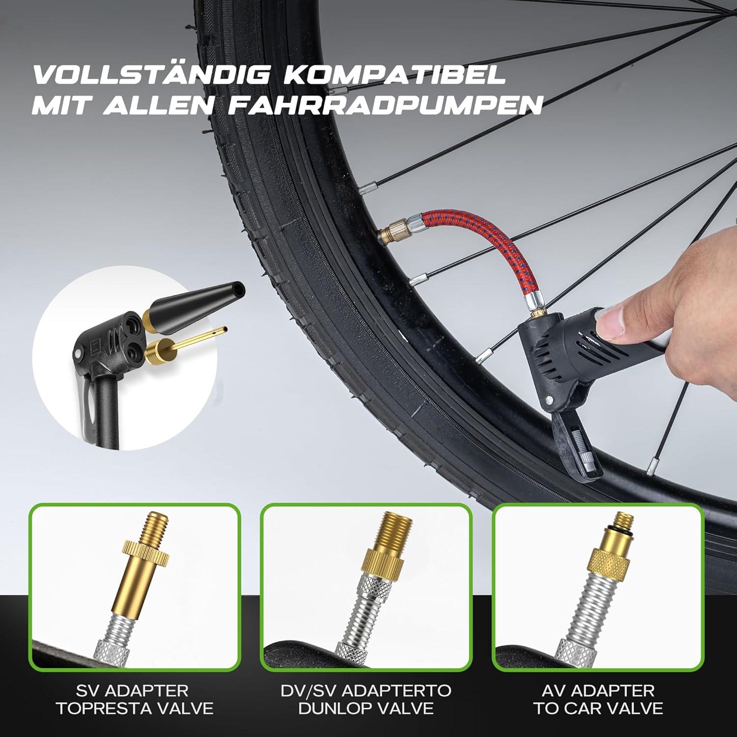 Fahrradventil Adapter Set mit 18-teiligem Zubehör in Formatbox