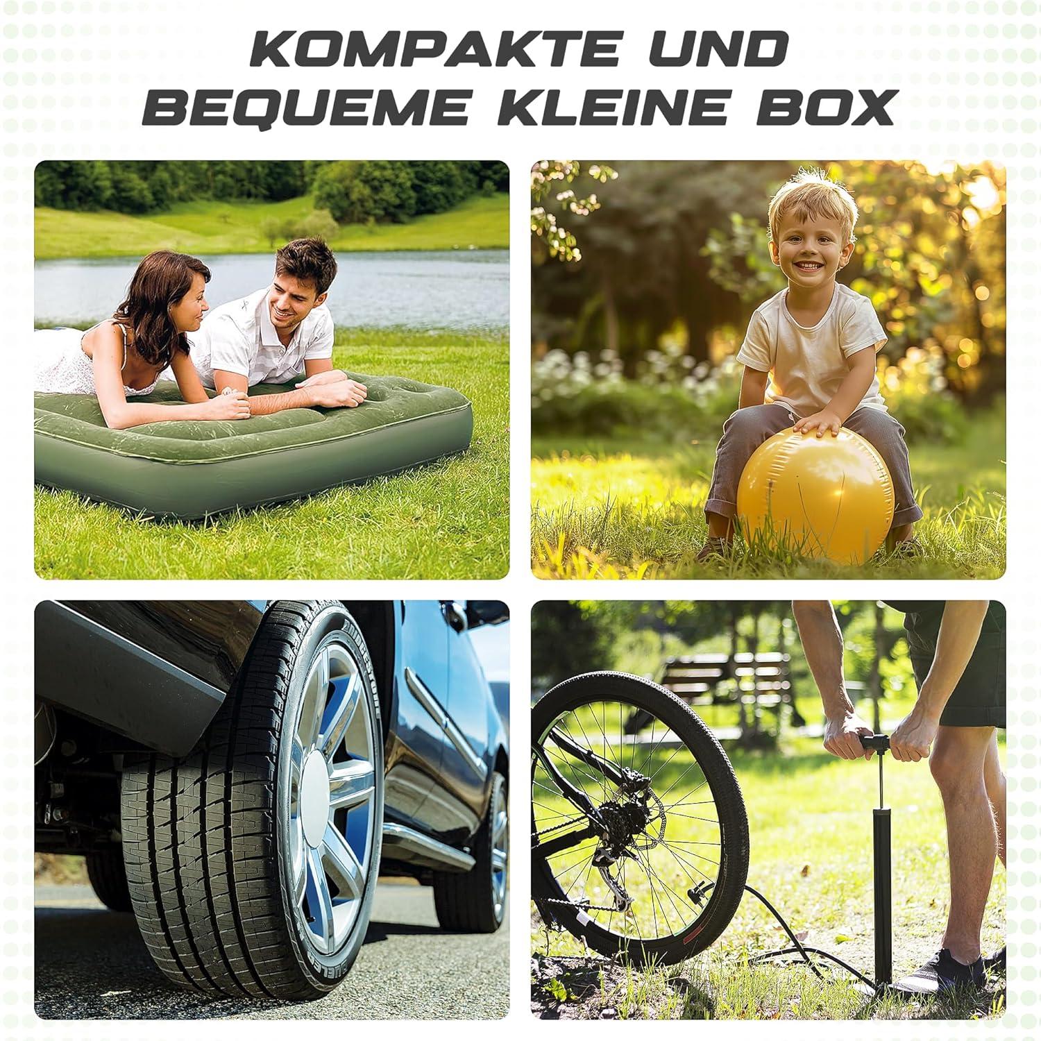 Fahrradventil Adapter Set mit Luftpumpe und Kugelnadel, 19-teilig