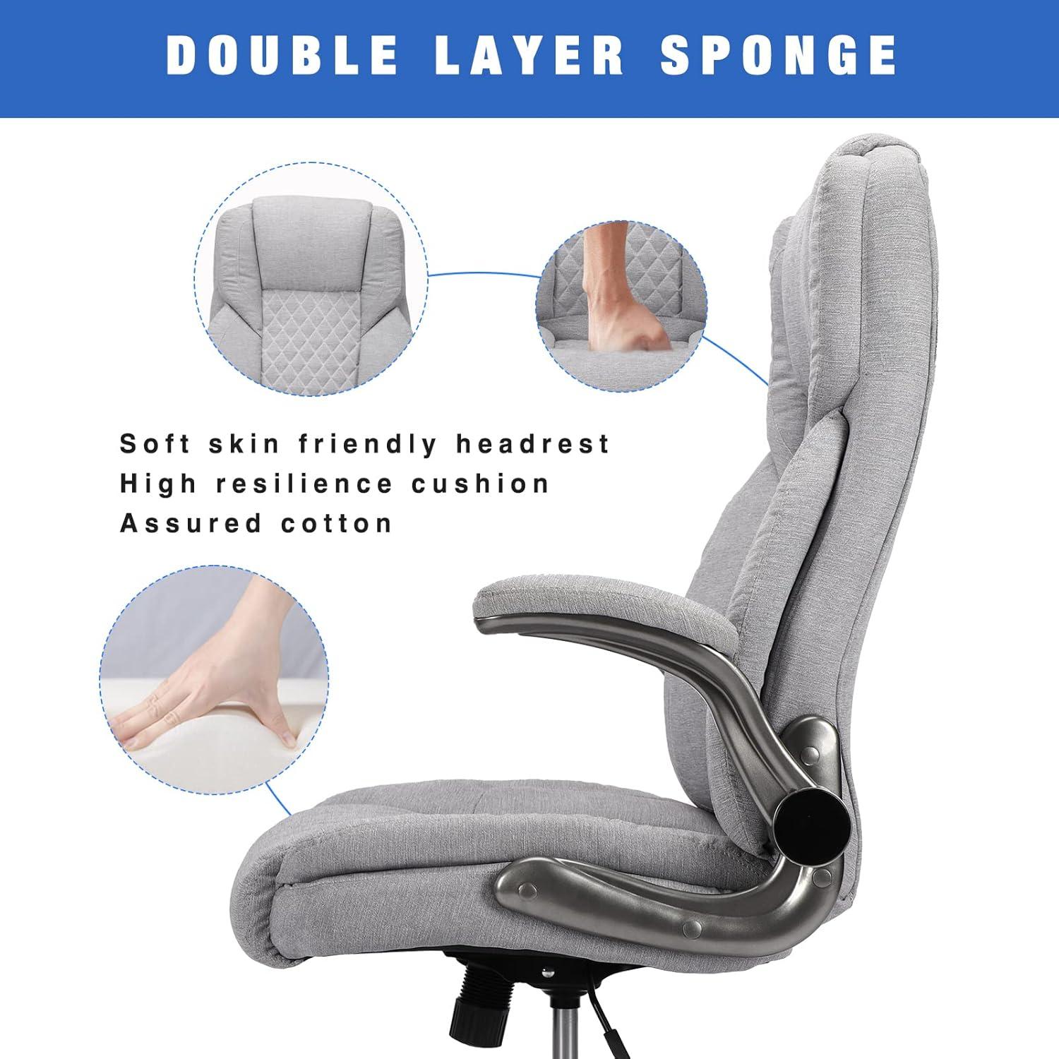 Ergonomischer Bürostuhl mit 180kg Traglast und Klapparmlehnen