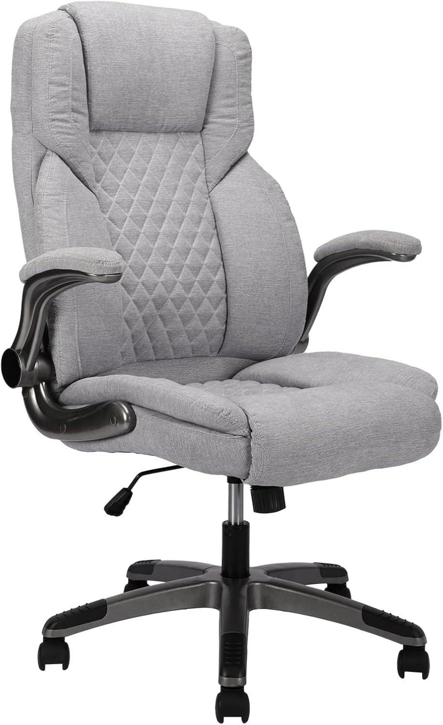 Ergonomischer Bürostuhl Grau 180kg Lendenwirbelstütze Klapparmlehnen