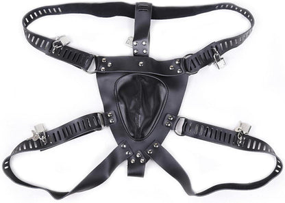 Herren Gay Leder Keuschheitsgürtel mit Penis Cage SM Fetisch