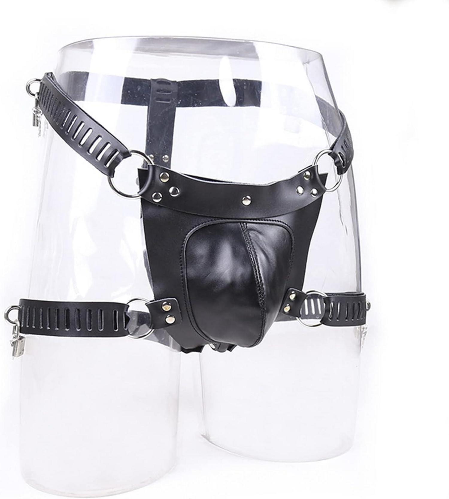 Leder Keuschheitsgürtel Lackleder für Männer SM Bondage