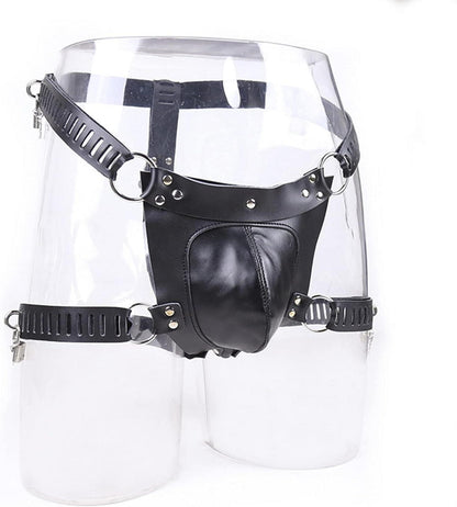 Leder Keuschheitsgürtel Lackleder für Männer SM Bondage