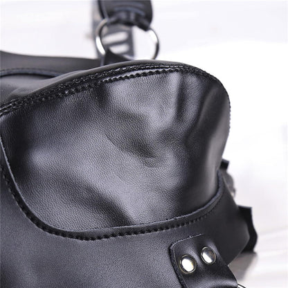 Herren Gay Leder Keuschheitsgürtel Lackleder Penis Cage SM Fetisch