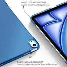 EasyAcc iPad Air M2 Hülle Meerblau 11 Zoll 2022 10.9 Zoll Transluzent Frosted Auto Schlafen/Wachen