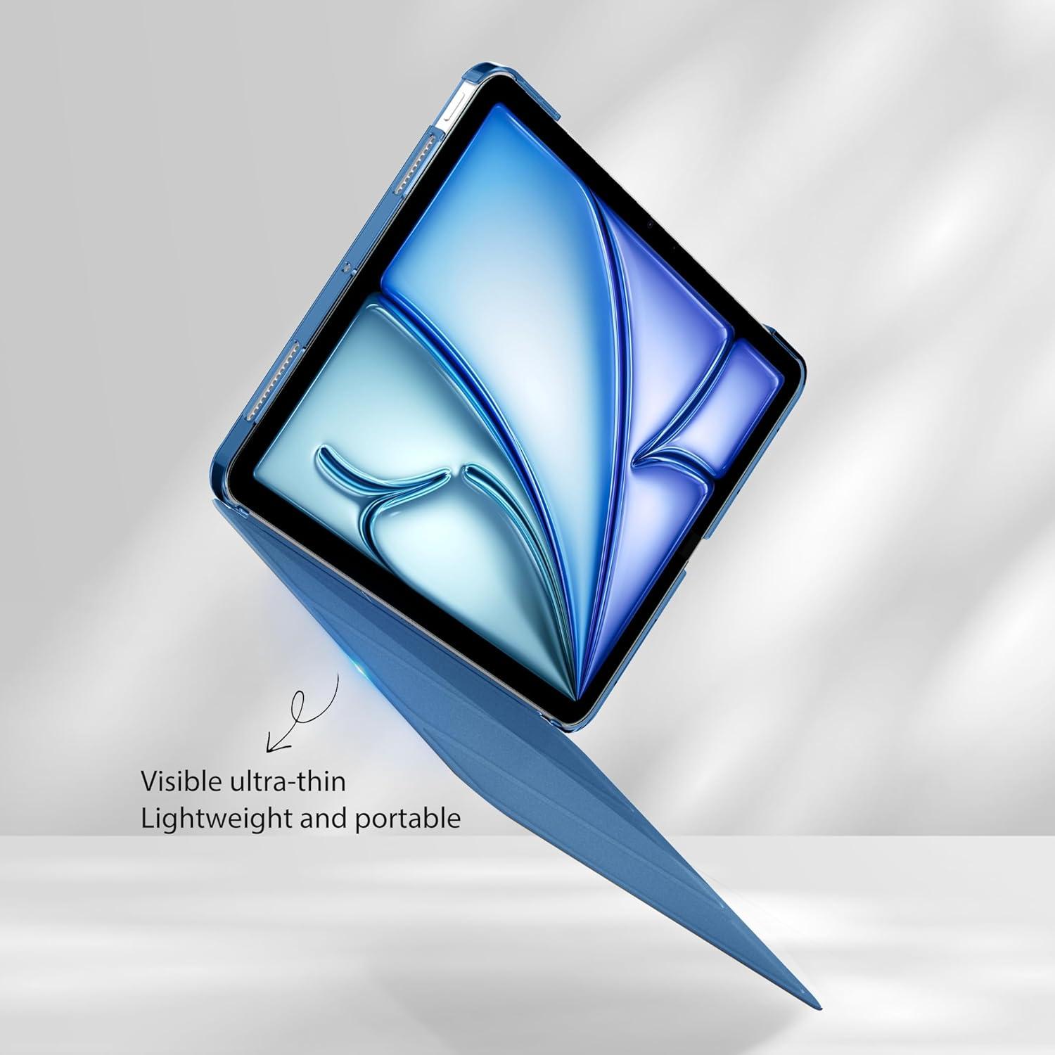 EasyAcc iPad Air M2 11 Zoll Hülle 2022 Meerblau Ultra Dünn Transluzent