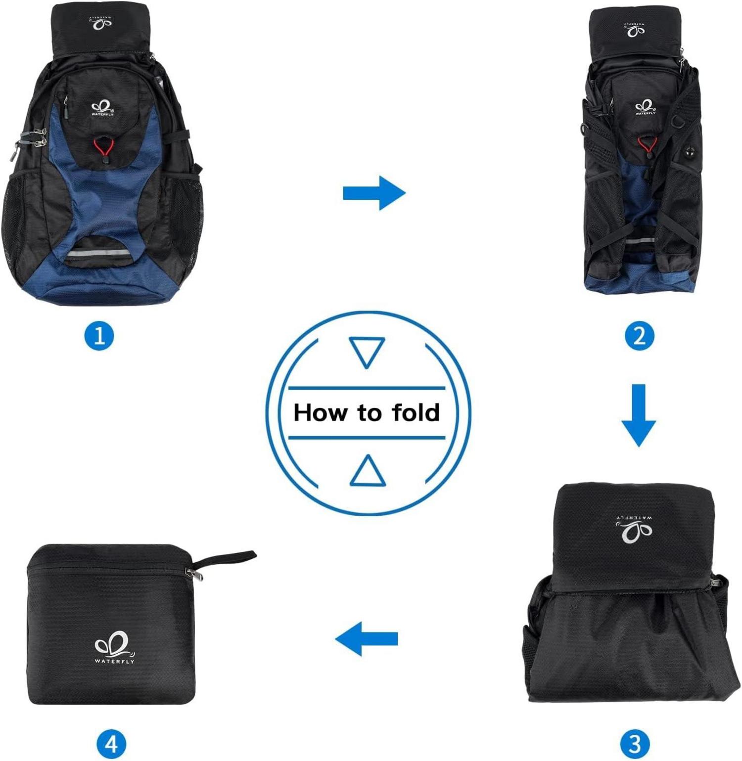 Faltbarer Wander-Rucksack 30L Nassfach Ultraleicht Outdoor Daypack