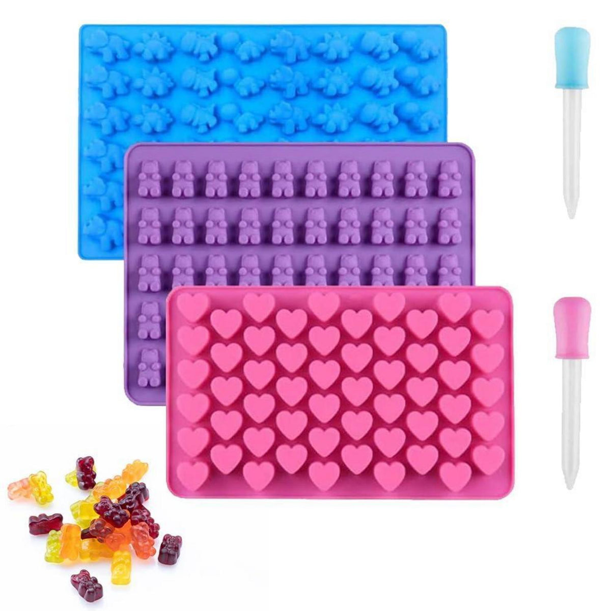 Silikon Gummibärchen Form 3er Set mit Pipetten
