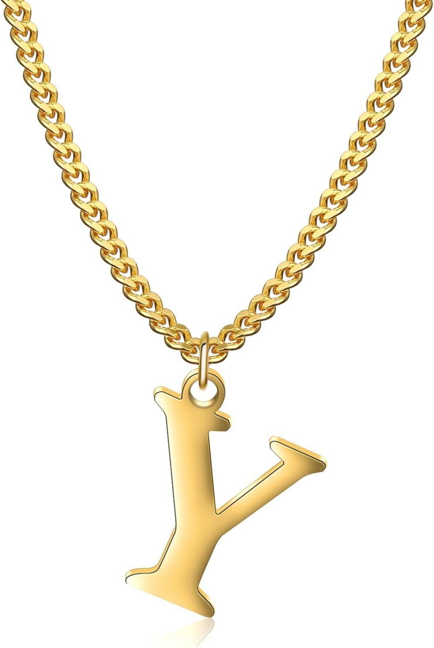 Goldkette mit Buchstaben A-Z, 14K vergoldet, Initial Halskette