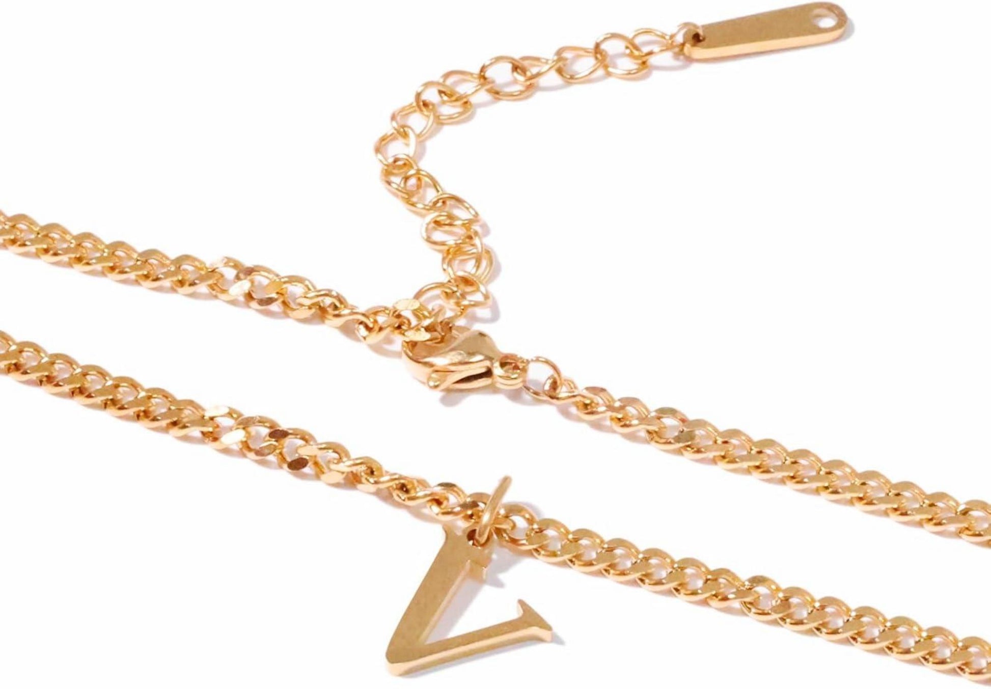 Goldkette mit Buchstaben A-Z, 14K vergoldet, Initial Halskette