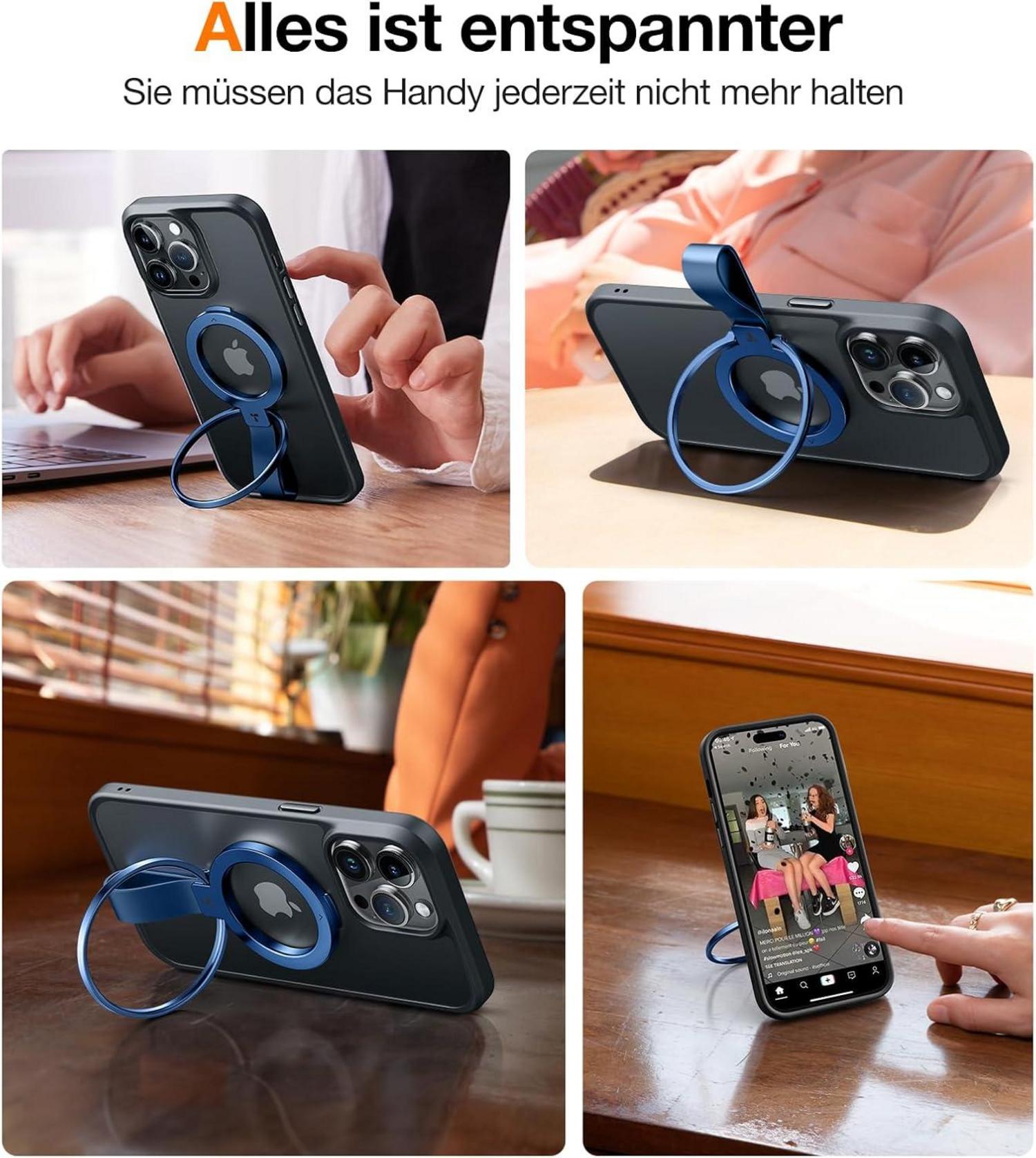 Handy Ring Magnetisch für iPhone Samsung 360° Drehbar - Titan Blau