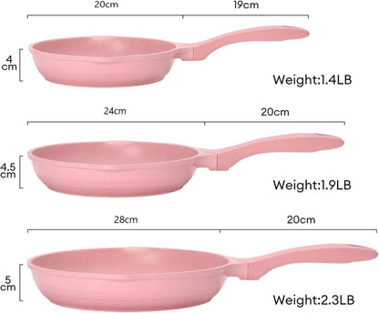 JEETEE Pfannenset 6-Teilig mit Glasabdeckung, Induktion