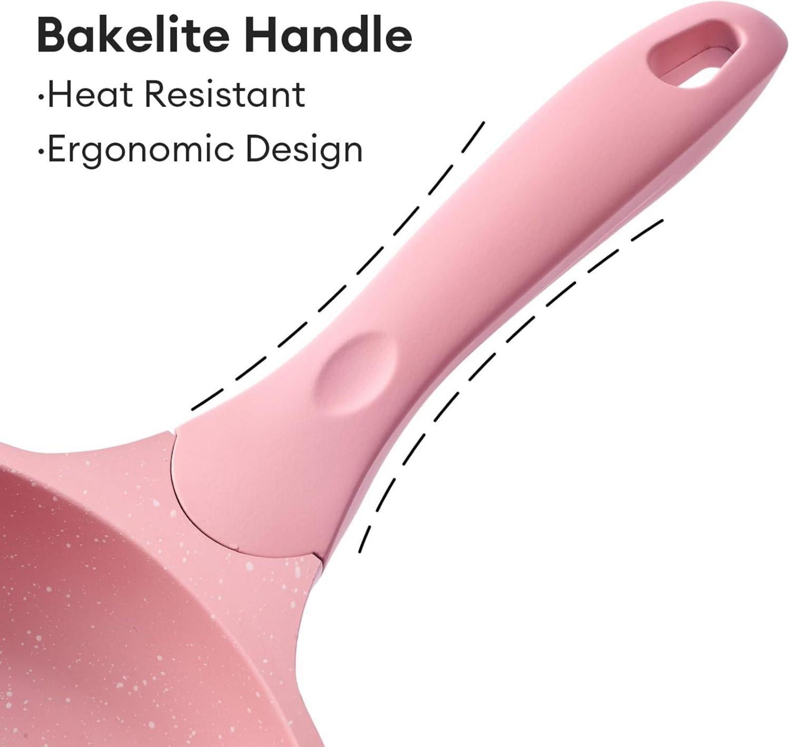 Bratpfannen Set 20cm 24cm 28cm Induktion Antihaftbeschichtet Pink