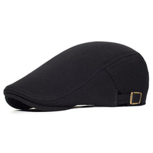Schiebermütze Herren Baumwolle Flatcap Schwarz