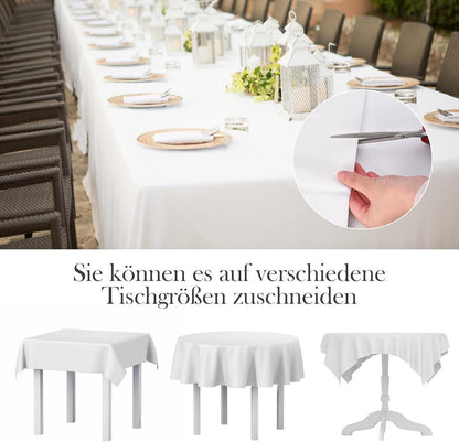 Wasserdichte Einweg Tischdecken Weiß 4er Set für Party & Hochzeit