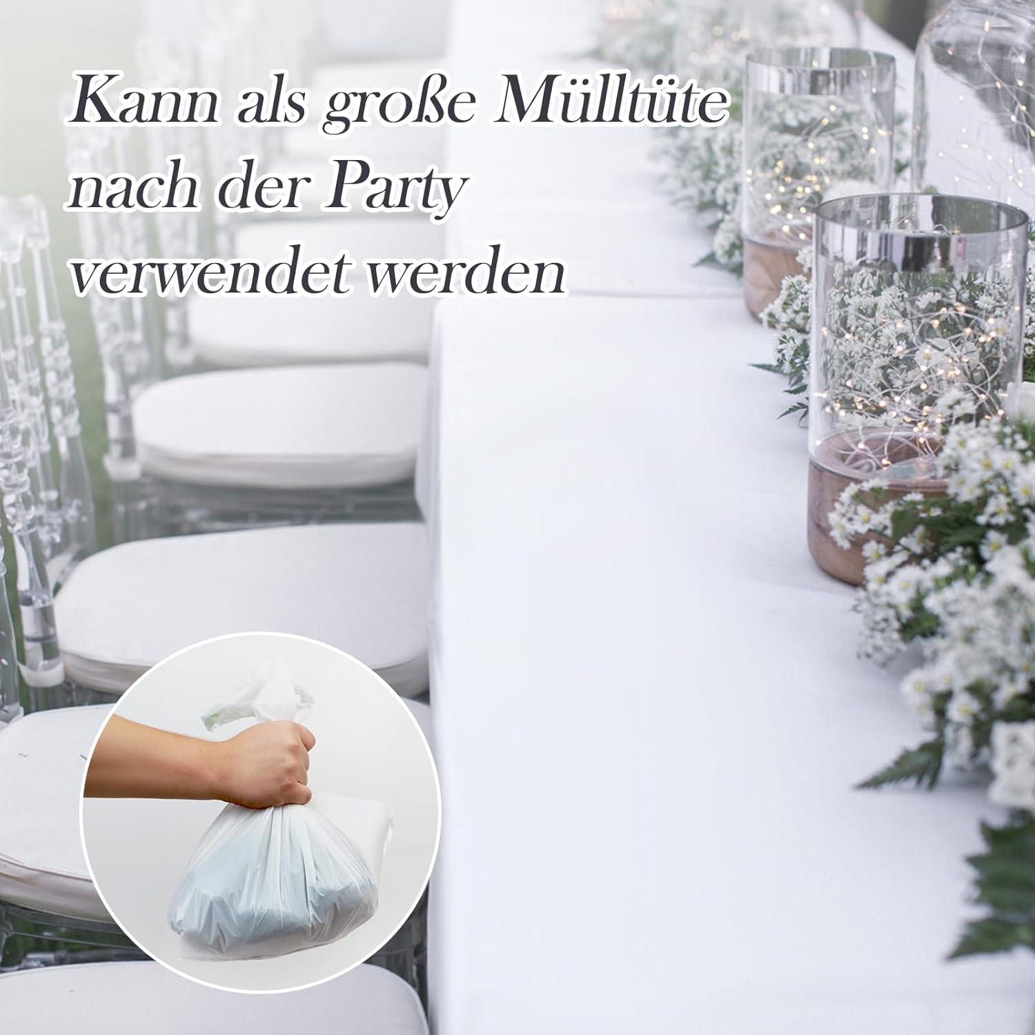 Einweg Tischdecken Weiß 4 Stück Rechteckig Party Hochzeit Weihnachten