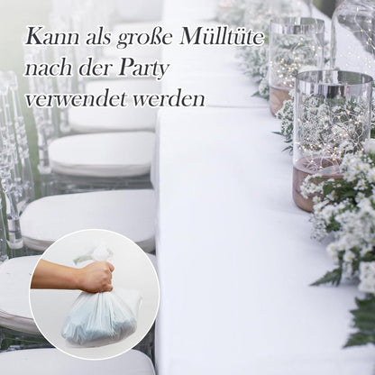 Einweg Tischdecken Weiß 4 Stück Rechteckig Party Hochzeit Weihnachten