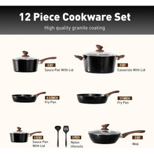 Induktions Topfset 12-teilig mit Granitbeschichtung