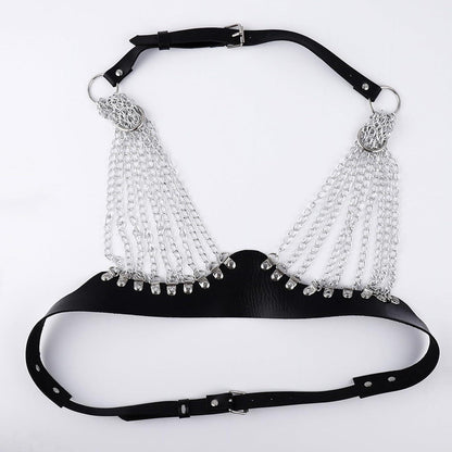 Damen Leder Body Brust Harness Gothic Bondage Kleidung BDSM Fetisch