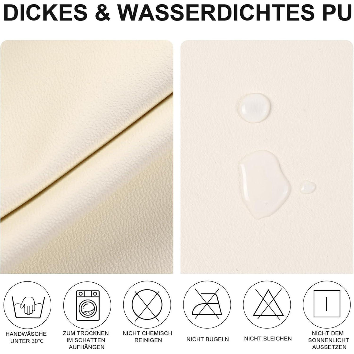 Stuhlbezüge 4er-Set – Stretch, Wasserabweisend & Waschbar in Lederoptik