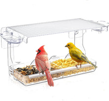 Großes Transparentes Vogelfutterhaus mit Vogeltränke 24.5x10x14cm