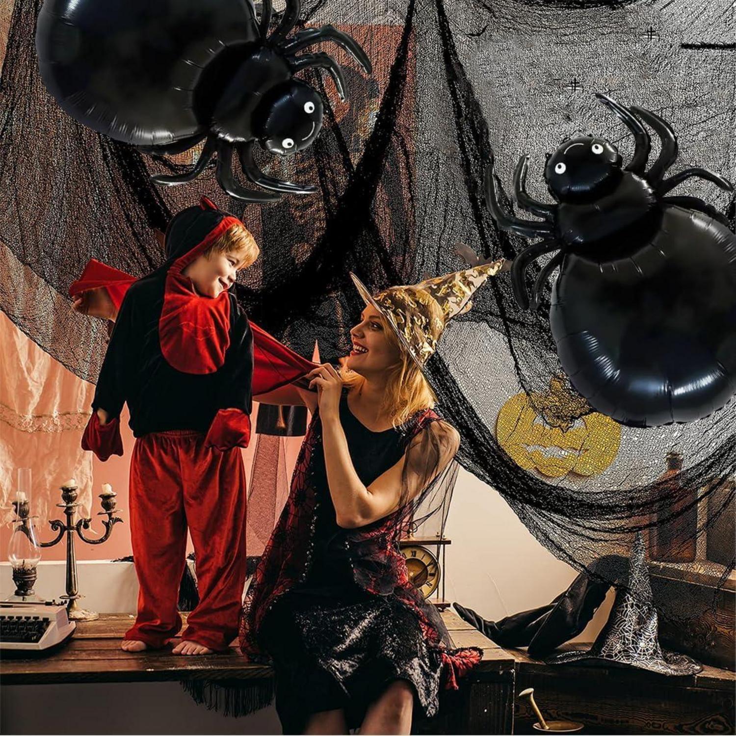 Halloween Spinne Folienballon 6er Set Gruselig Riesen Mylar XXL Luftballon