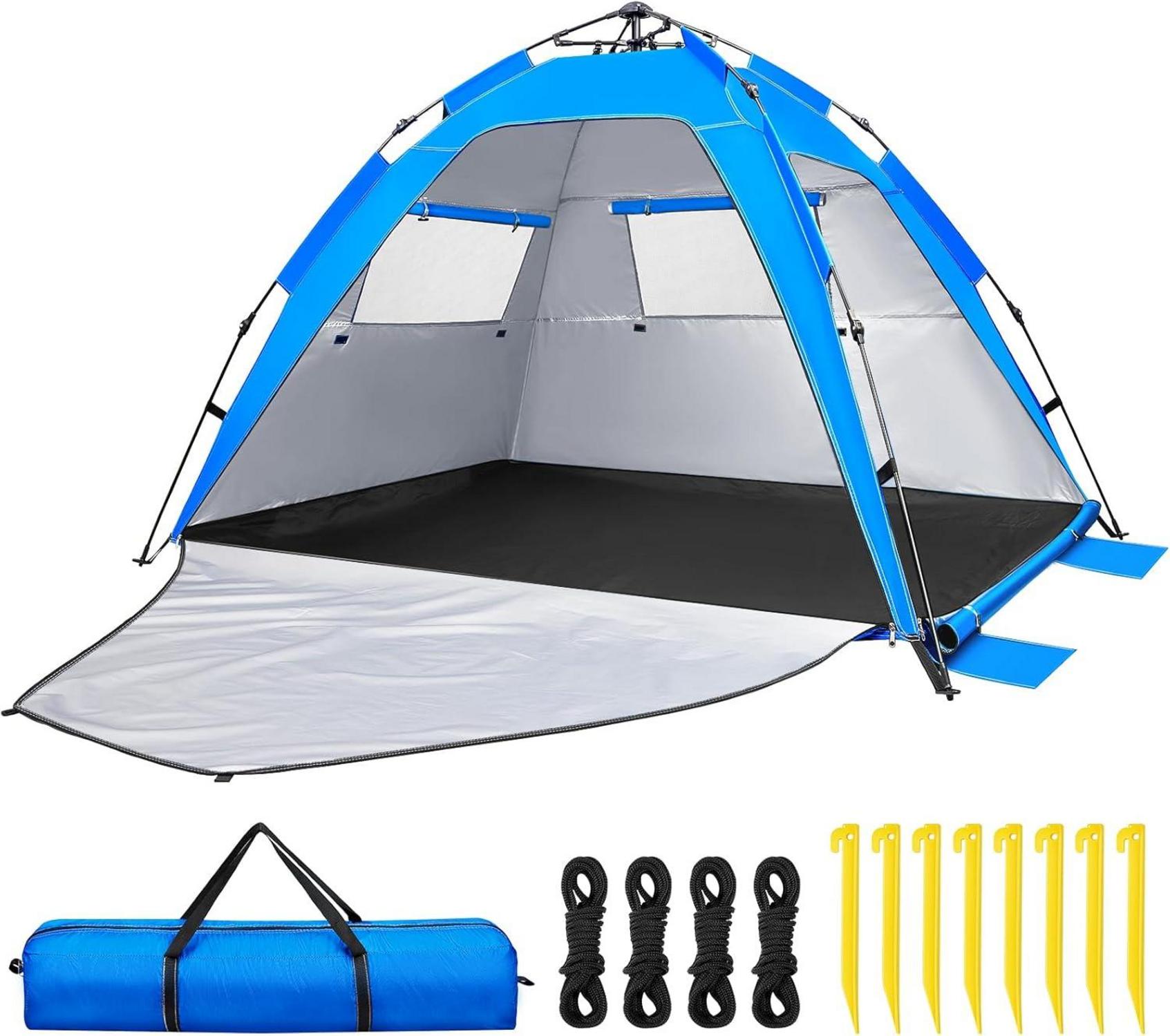 Strandmuschel Pop Up Zelt UV-Schutz 50+ für 3-5 Personen
