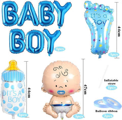 Babyparty Deko Set Blau Baby Shower Junge Party Decoration