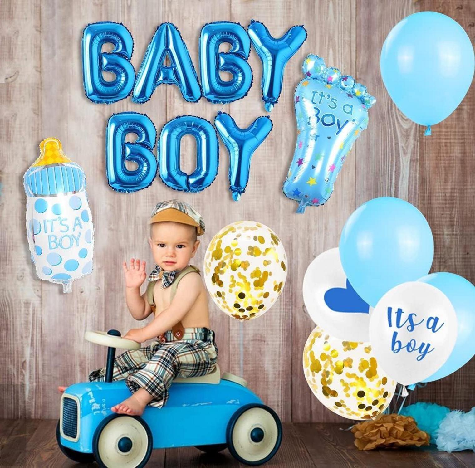 Babyparty Deko Blau Junge Baby Shower It's a Boy Girlande Ballons