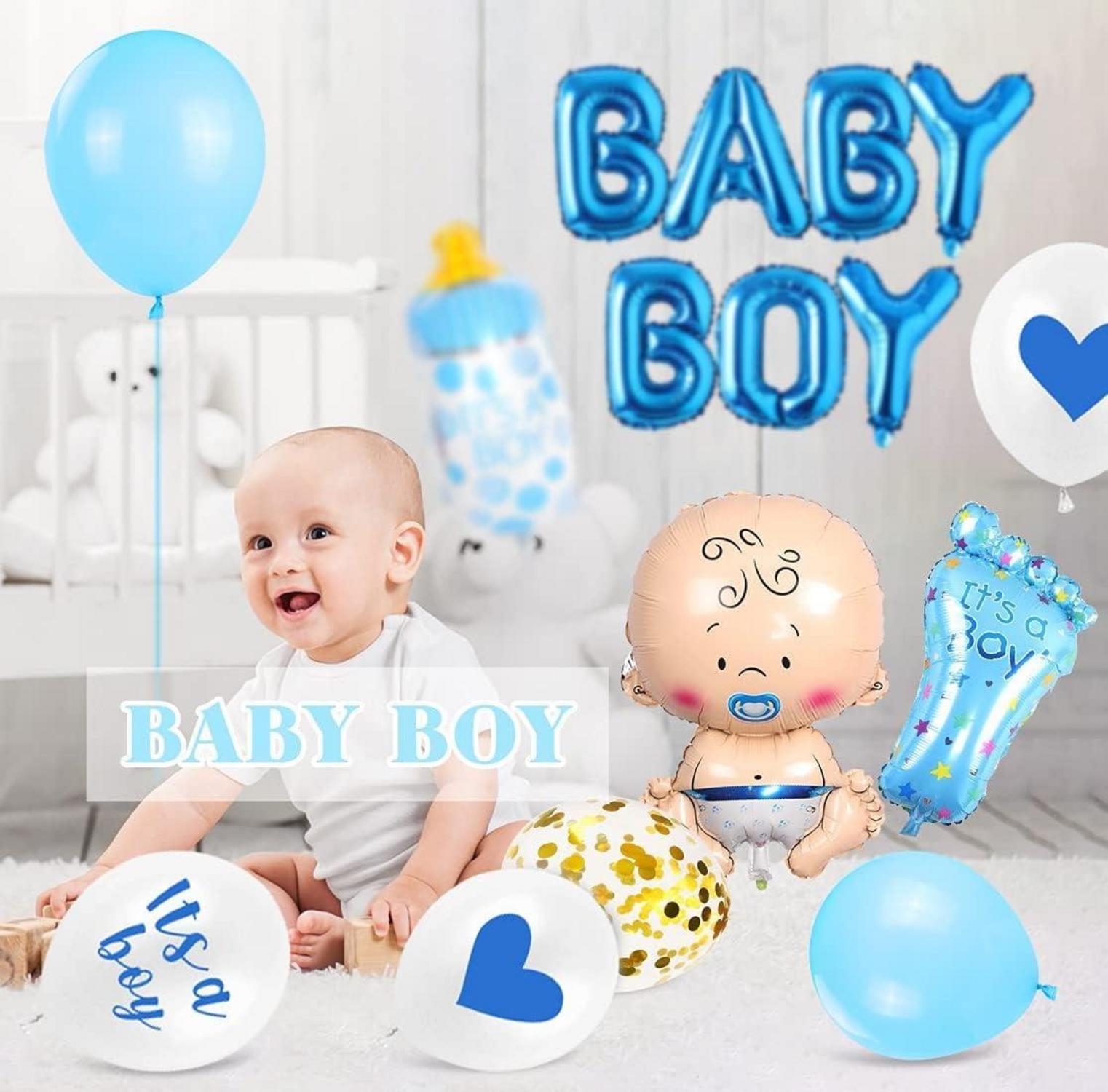 Babyparty Deko Blau | Baby Shower Junge Deko | It's a Boy Girlande